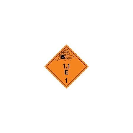 Accuform TDG PLACARD CLASS 1 273MM x 273MM TCP105VP50 TCP105VP50